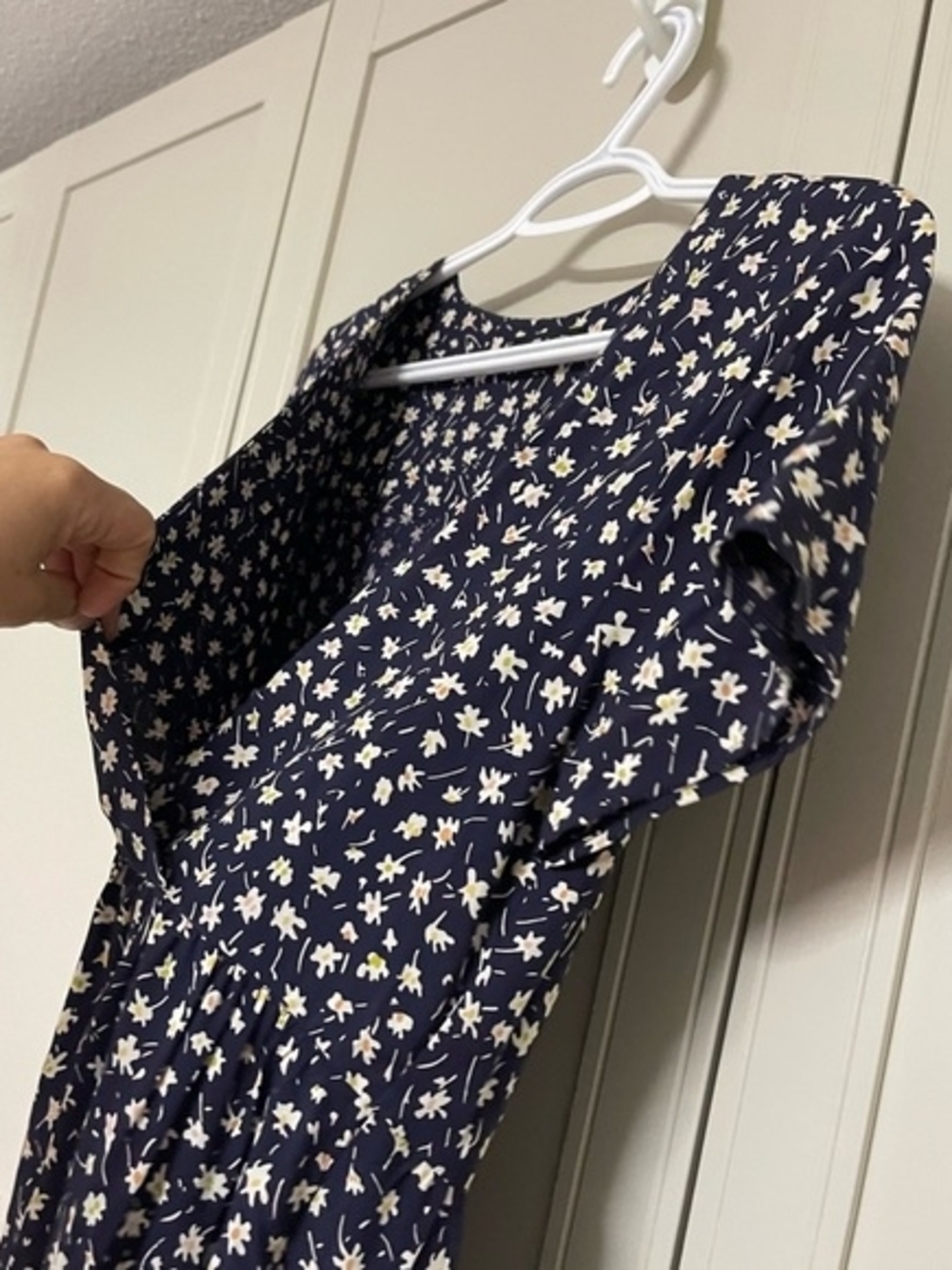 Navy Blue Floral Maxi Dress - Picture 3 of 6